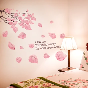 [shijuekongjian] Karikatúra Holka Zvierat Samolepky na Stenu DIY Ružová Stromu Listy Stenu pre Deti, Spálňa, Detská Izba Dom Dekorácie