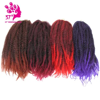 Sen ľad je syntetický Kinky Kučeravé Syntetické Twist Pletenie Vlasy Afro Twist Háčkovanie Vrkoč Vlasov 100g 18-palcové Royal Silk