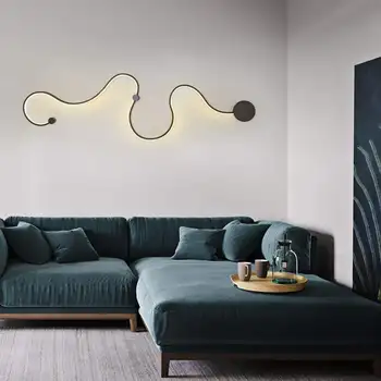 Moderné Krivky Line Tvorivé Akryl LED Nástenné svietidlo Dekoratívne Osvetlenie Interiérové Led Listry Nástenné Lampy, obývacia izba, spálňa bar