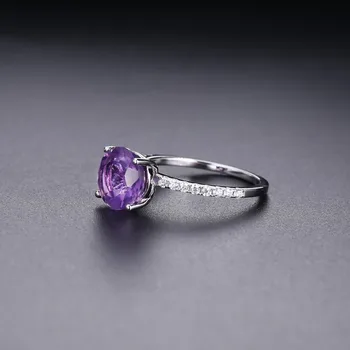 Gem Balet Purple Vintage Snubné Prstene Pre Ženy, Jemné Šperky 2.66 Ct Prírodné Ametyst Drahokam Krúžok 925 Sterling Silver