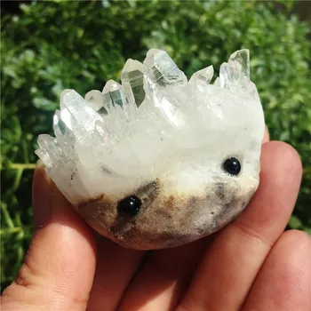 Prírodný krištáľ ježko v kamennej klastra ježko reiki liečenie drahokam ručne vyrezávané dekorácie crystal zvierat 1pcs