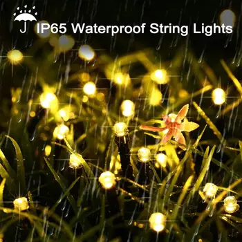 LED Reťazec Víla Svetla Slnečnej Energie, Svetlá, Vianočné Dovolenku Záhradného Osvetlenia Nepremokavé Strom Svetlo Vonkajšie Lampy Svadobná Výzdoba