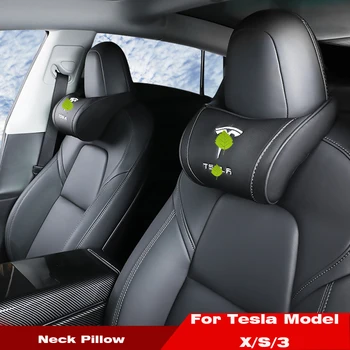 1PC Auto Predné Sedadlo Krčný Vankúš Bedrových Chrániť Vankúš Memory Bavlna Chrbta Vankúš pre Tesla Model X Model S Model 3