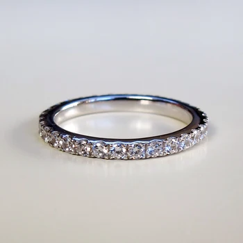 2Ct Strieborné Prstene Nastaviť Vynikajúce Diamond Vankúš Prsteň Zásnubný Originálne Strieborné 0.55 CT Infinity Krúžok Sľub Svadobné Kapela S925