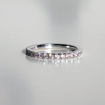 2Ct Strieborné Prstene Nastaviť Vynikajúce Diamond Vankúš Prsteň Zásnubný Originálne Strieborné 0.55 CT Infinity Krúžok Sľub Svadobné Kapela S925