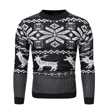 2020 Nové Plus-size Vianočné jeleň zastrihávač sveter kolo krku pletený pulóver sveter knitwear