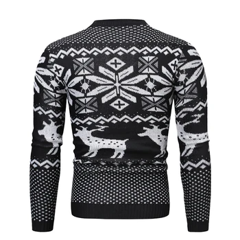 2020 Nové Plus-size Vianočné jeleň zastrihávač sveter kolo krku pletený pulóver sveter knitwear