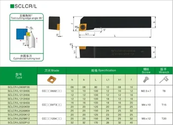 1pc SCLCR0808F06(8x8mm)+10pcs CCMT060204-UE6020 vložky na rezanie nehrdzavejúcej ocele a ocele, Vonkajší Otáčania Nástroja