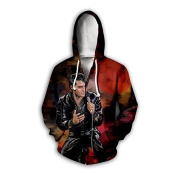 PLstar Vesmíru Elvis Presley 3D Tlač Hoodie/Mikina/Bunda/Muži, Ženy, hip hop oblečenie TX066