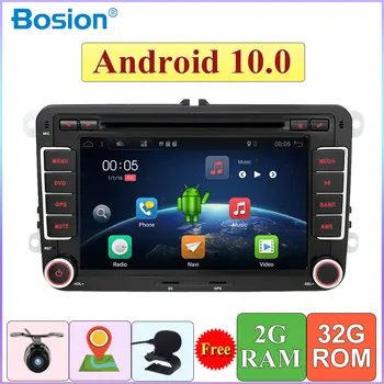 2 din Quad Core Android 10.0 forVolkswagen golf/forpolo sedan/T5/tiguan/passat/caddy rádio, wifi, Bluetooth DAB OBD 4G