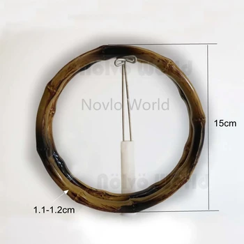 2-10-20 2 kusy veľkosť 13 cm 15 cm živice kruh, krúžok rukoväť pre háčkované tašky kabelky šitie,plastové bambusu kabelky kolo rukoväte