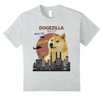 2019 Hot predaj Módnych bavlna Dogezilla sivá T-Shirt | Funny DOGE MEME Shiba Inu Psa Tričko Tee tričko
