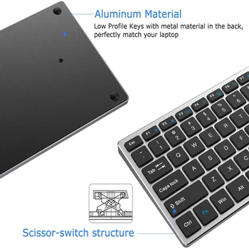 SeenDa Bluetooth Klávesnica pre iPad Tabliet Notebook Kompatibilný so systémom IOS Windows Kovové Nabíjateľná Klávesnice AZERT francúzsky/Rusko