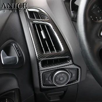 Pre Ford Focus MK3-2018 Uhlíkových vlákien farba ABS Interiér, prístrojová doska, klimatizácia ventilačné Výbava 3KS LHD ĽAVEJ STRANE