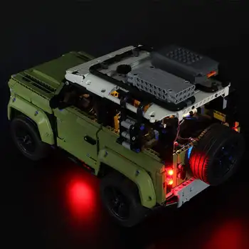 LED Svetlo Do Auta pre 42110 pre Land Rover Defender Car Tehly Hračka (Model Nie je Súčasťou dodávky) Diaľkové Ovládanie Batérie Poľa