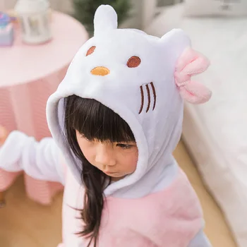 Deti detský Zvierat Cosplay Kostým Luk Mačka Halloween Anime s Kapucňou Onesie Kostýmy Jumpsuit pre Chlapca, Dievča Pajama