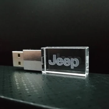 Nové Auto JEEP Logo kristal + metalen USB flash disk kl ' úč 4 GB 8 GB 16 GB 32 GB, 64 GB 128 GB Externe Opslag memory stick u diskov