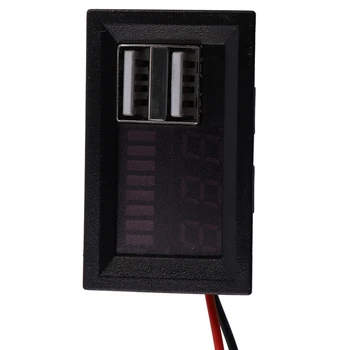 Červená Led Digitálny Displej Voltmeter Mini Napätie Volt na Meter Tester Panel pre Dc 12V Autá, Motocykle, Vozidlá Usb 5V2a Výstup 12.6