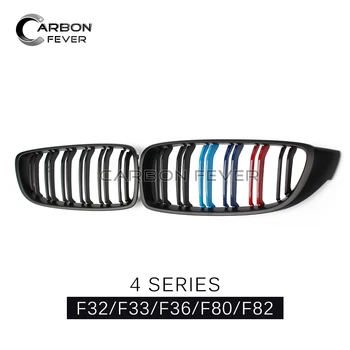 ABS / Carbon Fiber Dual Roštov Gril pre BMW F32 F33 F36 F83 F80 F82 Predný Nárazník Obličiek Mriežka