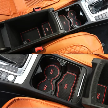 5X Pre VW CC 2010 2011 2012 2013 2016 Auto Príslušenstvo Vnútorné Brány Slot Pad Non-Slip Pohár Rohože Proti Sklzu Dvere Groove Mat