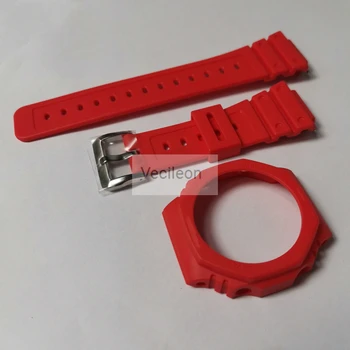 Vysoká Úroveň Živice Hodinky Remienok a Rámik Pre GA-2100 GA-2100-1A1 GA-2100-4A Watchbands a puzdro S Nástrojmi, Black Red White