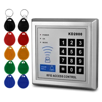 125KHz/13.56 MHz RFID Samostatný Prístup riadiacej Dosky s 10 Mifare keyfobs EM Card Reader Dverí Zamky Pre Vstup Bezpečnostný Systém