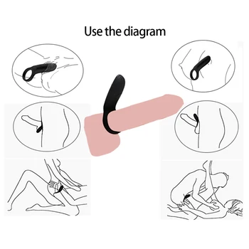 Mužský Penis Vibrátor Krúžok Double Penetrácia Dildo Vibrátor S 10 Rýchlosť Upozorňuje G Mieste Klitorálny Stimulátor Sexuálne Hračky pre Mužov