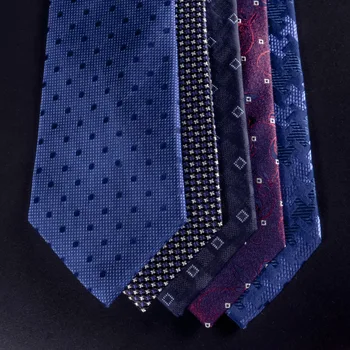 Hodváb pánske Kravaty 8cm Business Modrá Profesionálne Voľný čas Svadby Ženích Šály Kravata Formálne Gravata Dot Kravatu Otca Dar