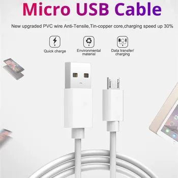 10PCS/Veľa Micro USB Kábel 1M Rýchle Nabíjanie USB Sync Dátový Kábel Pre Samsung S3 S4 S6 S7 Okraji Poznámka 4 5 J2 J3 J5 J7 2016 2017 Kábel
