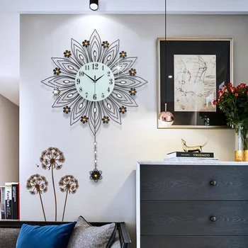 Kreatívne jednoduchý vidiecky štýl stlmiť kovové nástenné hodiny, obývacia izba módne Európskej domáce dekorácie železa quartz hodiny