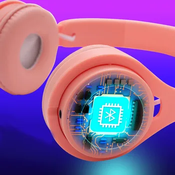 2021 Nové Bezdrôtové Slúchadlá Prilba Bluetooth Headset Športové Basy Stereo Slúchadlá Macaron S Mic Pre Deti, Dievčatá, Hudbu Darček 08