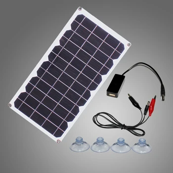 10w 6v DC port semi flexibilný solárny panel prenosné nabíjačky s batériou klipy pre Cestovanie, Camping Školenia