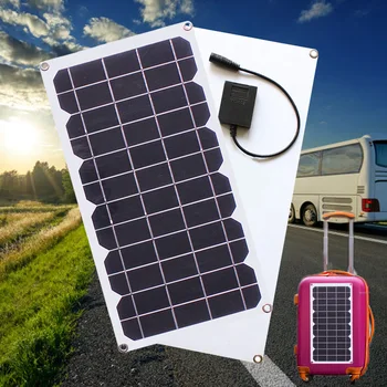 10w 6v DC port semi flexibilný solárny panel prenosné nabíjačky s batériou klipy pre Cestovanie, Camping Školenia