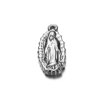 10PCS 9x18mm Katolícky Kresťan Nehrdzavejúcej Ocele Panny zobrazili kľúčové tlačidlá pre Šperky, Takže Panny denár Prívesok Príslušenstvo
