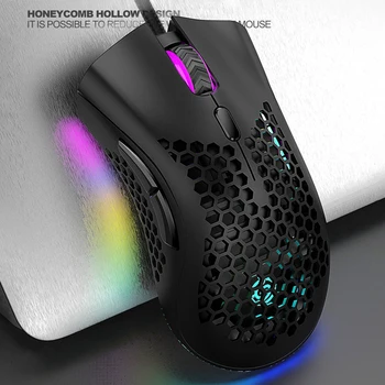7 Tlačidlá Herných Myší Q8 LED Stolnom Počítači RGB 7200dpi Vyprázdnené Drôtová Myš pre Domácnosť Počítačové Príslušenstvo