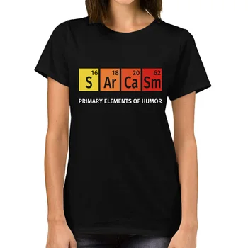 Bavlna tričko Ženy Sarkazmus základné Prvky Humoru Dizajn Pohodlné Camiseta Žena T-shirt Letné Topy