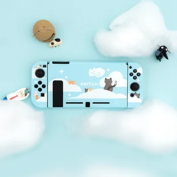 Geekshare Nintendo Prepínač Hmloviny Mačacie Karikatúra Roztomilý Mraky Víla Ligy TPU Mäkký Kryt Späť Girp Shell Pre Nintendo Prepínač