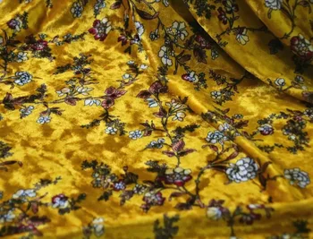 2018 nové 150 cm širokú hodváb velúrové textílie hodvábny zamat textílie pre zamatové šaty hodvábna tkanina jeseň vytlačené hodvábny zamat textílie LL07