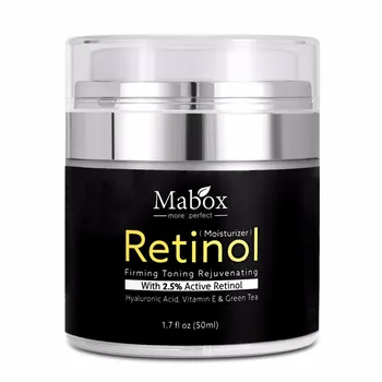 Mabox 50ml Retinol 2.5%Hydratačný Krém na Tvár Kyselina Hyaluronová AntiAging Odstránenie Vrások Vitamín E Kolagénu Hladké Bieliaci Krém