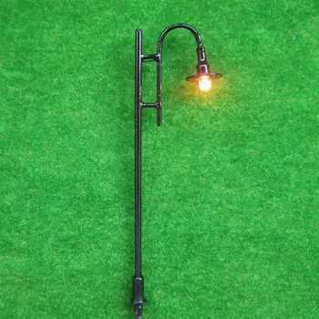 10pcs Black/Gold/Zelená OO HO Meradle Lamppost Svetlá Model Lampy, Svetlá 7,5 cm Ulici Rozloženie Scenérie