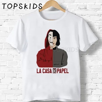 2020 Chlapci tričko Zábavné Dizajn La Casa De Abstraktných Deti T-shirts Baby Dievčatá Oblečenie Peniaze Heist TV Seriál Kreslených Topy