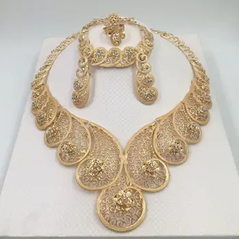 Móda vysoko kvalitné šperky, svadobné nastaviť v Afrických ochranné farba Dubaj talianske ženy Náhrdelníky Náušnice šperky cestovného ruchu