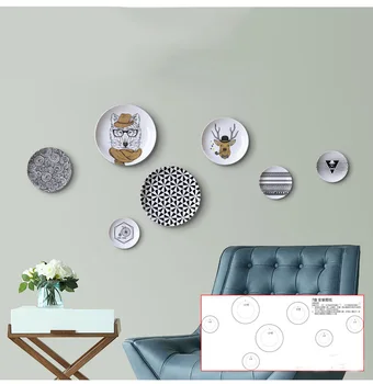 Čierna a biela zvierat závesné keramické dosky nástenné dekoratívny tanier domova remesiel visí miestnosti dekorácie
