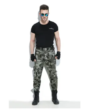 Muži Taktické Cargo Nohavice Armády Vojenské Multi-vrecko Nohavice Outdoor Turistika Kempovanie Kamufláž Oblečenie Battle Suit Pracovné Nohavice
