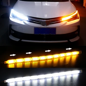 LEEPEE Auto Crystal Oči Prietok smerovku signalizačná kontrolka LED Denné Bežecké Pásy Svetla DRL Deň Lampa 2 ks/set Univerzálny