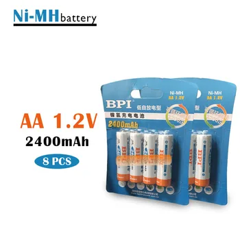 8pcs/veľa BPI AA 2400mAh 1.2 V NI-MH dobíjacie batérie pre high-end baterky notebooku, mobile vysokej kvality