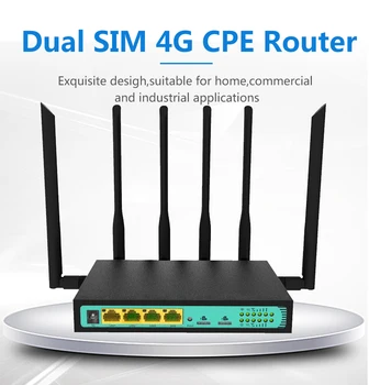 Vysoký Výkon 3g4g Lte Dual Sim Router CPE FDD LTE TDD SIEŤACH GSM Global Odomknúť Externý 6*6dbi Antény Podporuje Vyrovnávanie Zaťaženia