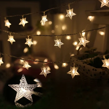 10M 6M 3M Star String Svetlá 110V/220V Vianočné Girlandy Vonkajšie Rozprávky na Čítanie Pre Vianočný Strom Dovolenku Nový Rok Svadobné Party Decor