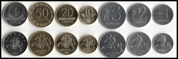 Litva sada 7 KS mince UNC pôvodné skutočné mince sveta, Európy, zberateľstvo