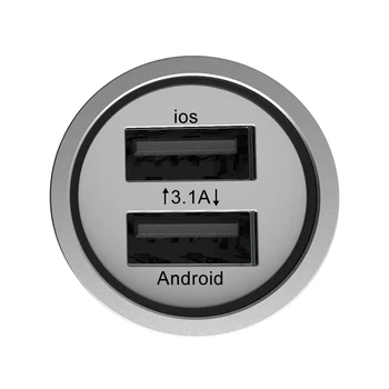 GUSGU Duálny USB Nabíjačka do Auta Pre Samsung iPhone 3.1 Mini Travel Telefón Nabíjačku Adaptér pre Mobilný Telefón Hliníkovej Zliatiny